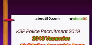 KSP Civil Police Constable Notification 2019